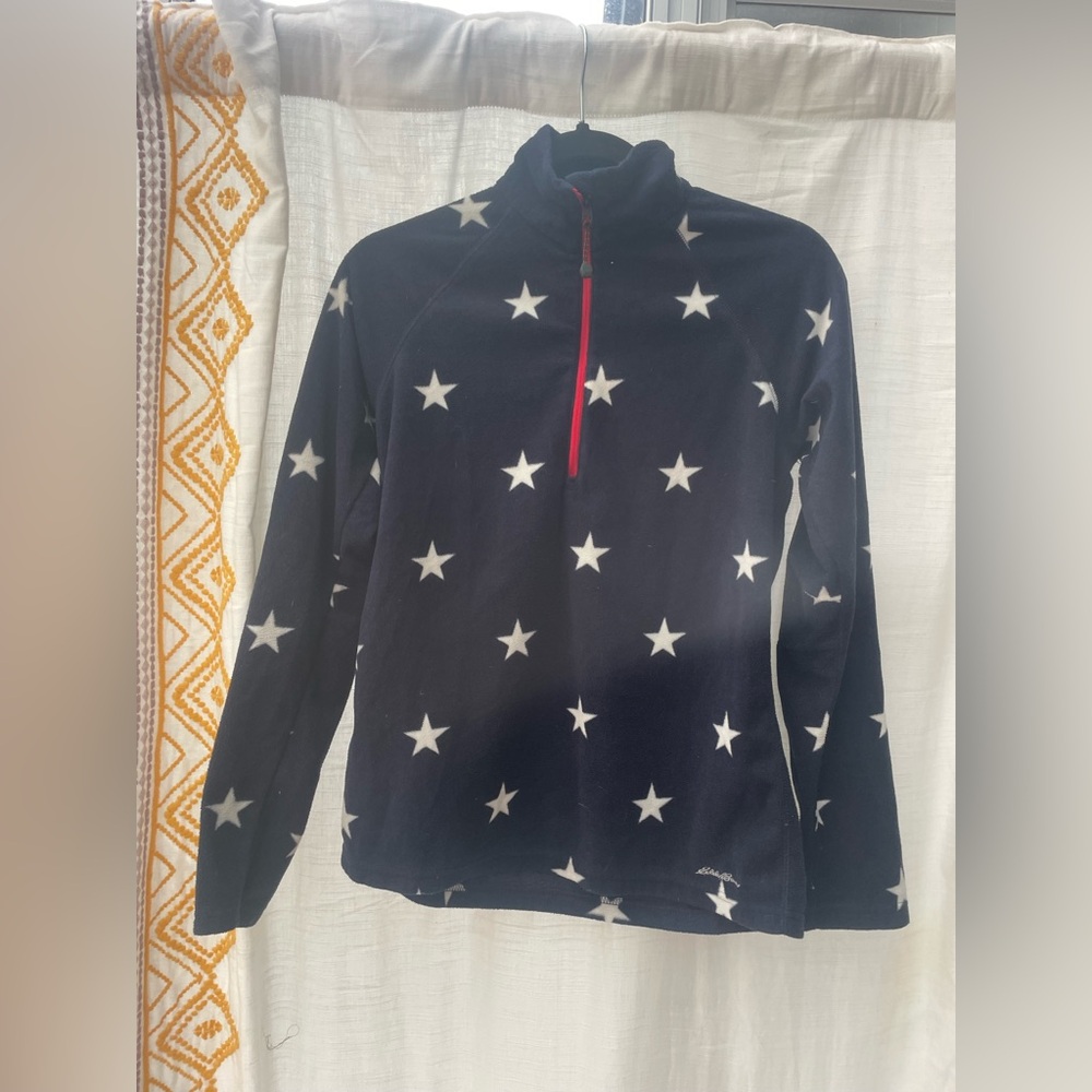 Eddie Bauer Navy and White Star Pullover